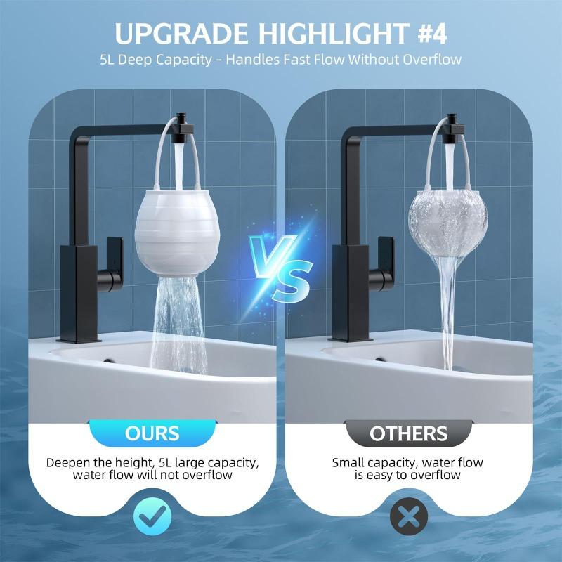Ang-on Bathtub Water Purifier - No Installation Universal Shower Filter, Raised Home Bathing Sprinkler for Bathroom