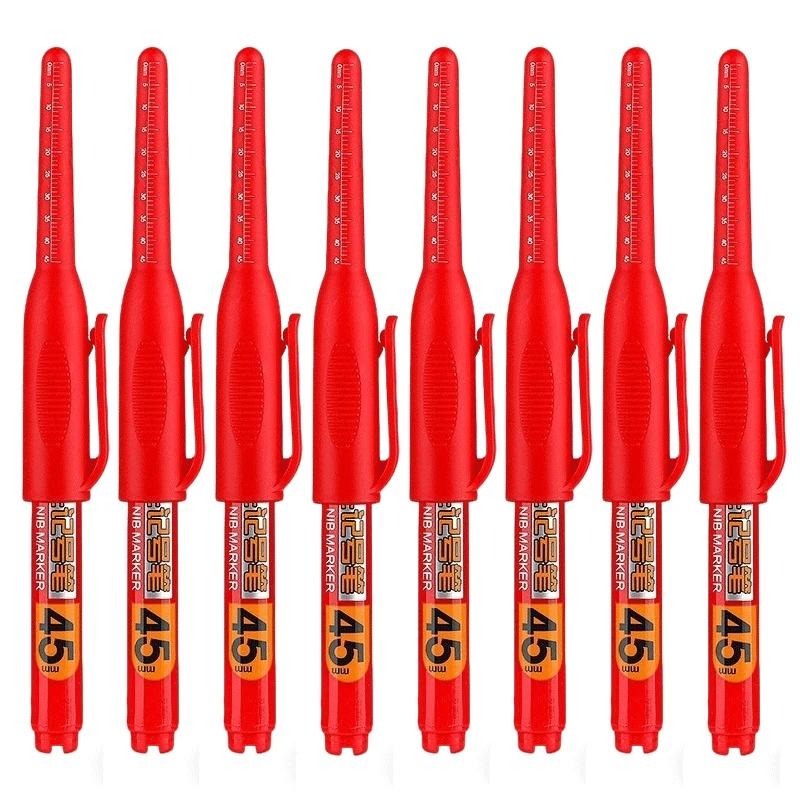 45mm Tip Waterproof Long Head Marker Pen set Quick-Dry Ink for Woodworking Construction Deep Hole Non-Toxic Black Red Blue White