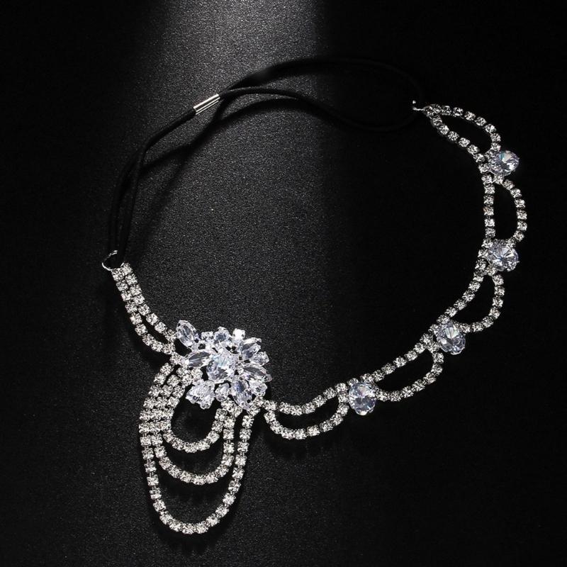 1920s Crystal Headbands Luxurious Flapper for Women Wedding Bridal Party Headdress with Floral Design