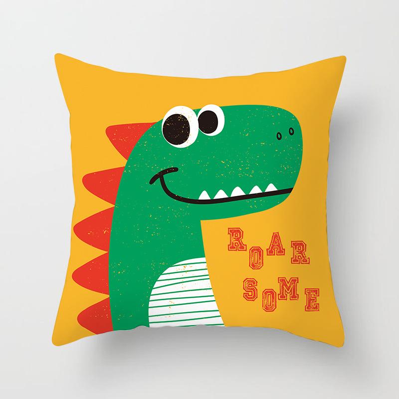 Cartoon Dinosaur Pillow Cover Children's Room Decorative Pillow Cushion Cover
