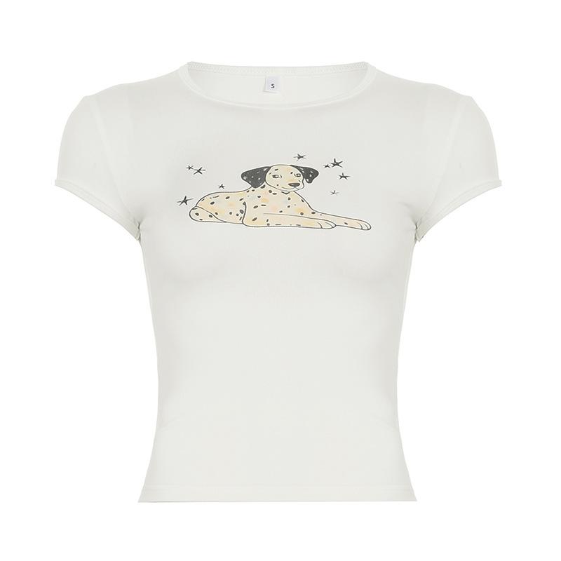 

Футболка с коротким рукавом Летняя Нишевая Spice Girls Повседневный Вязаный Топ L белый