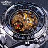 Winner Classic Series Golden Movement Stahl Herren-Skelettuhr Mechanische Top-Marke Luxus-Mode Automatikuhren