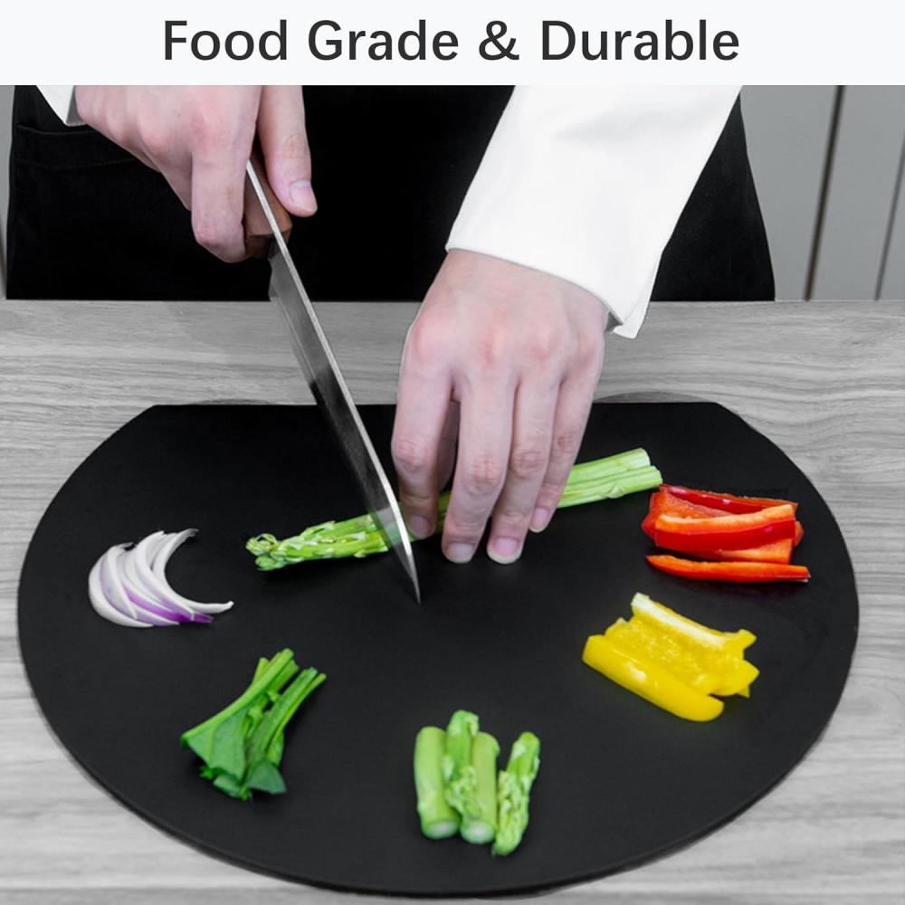 Thick silicone kitchen cutting board pad, TPU double-sided flexible cutting board, anti-slip rubber semi-circular cutting board