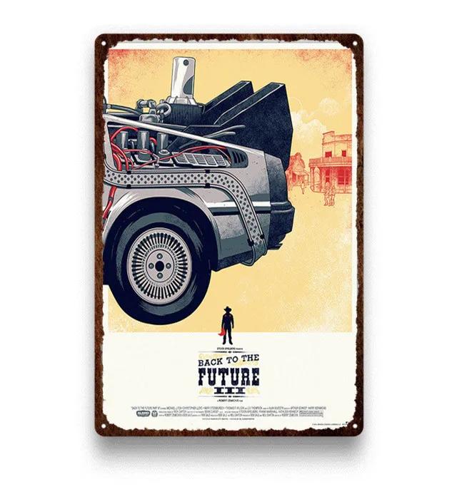 Back To The Future Poster Metal Tin Sign Vintage Home Decor Movie Wall Sticker Metal Plaque Retro Iron Painting Room Decor 30x40
