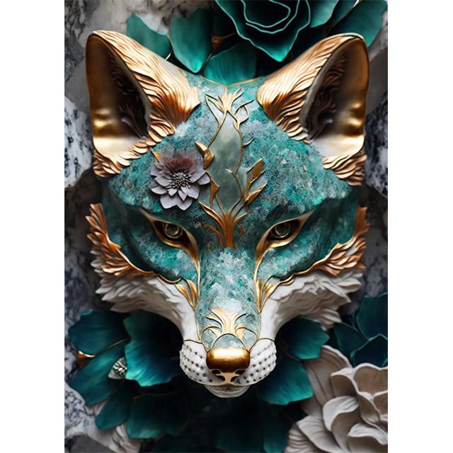Fantasy Gorgeous Emerald Jewelry Gold Animal Prints Poster Canva Painting Modern Wall Art Picture Living Room Bedroom Home Decor
