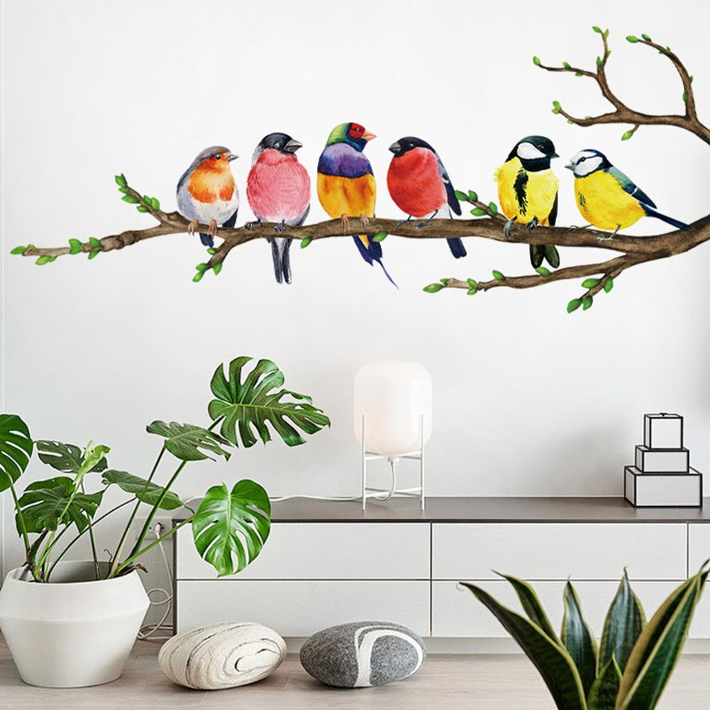30*60cm Birds Branch Wall Stickers For Children's Kindergartens Wallpaper Mural Decal Stickers Q8S3