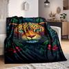 1pc Jaguar Print Soft & Warm Polyester Knit Blanket, Digital Printed, All-Season Throw for Napping, Traveling, Sofa Yy250906017