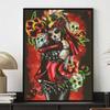 Dia De Los Muertos 5D Diamond Painting Full Round Drill Mosaic Diamond Embroidery Belief in Heart Cross Stitch Kits Home Decor Home Decor