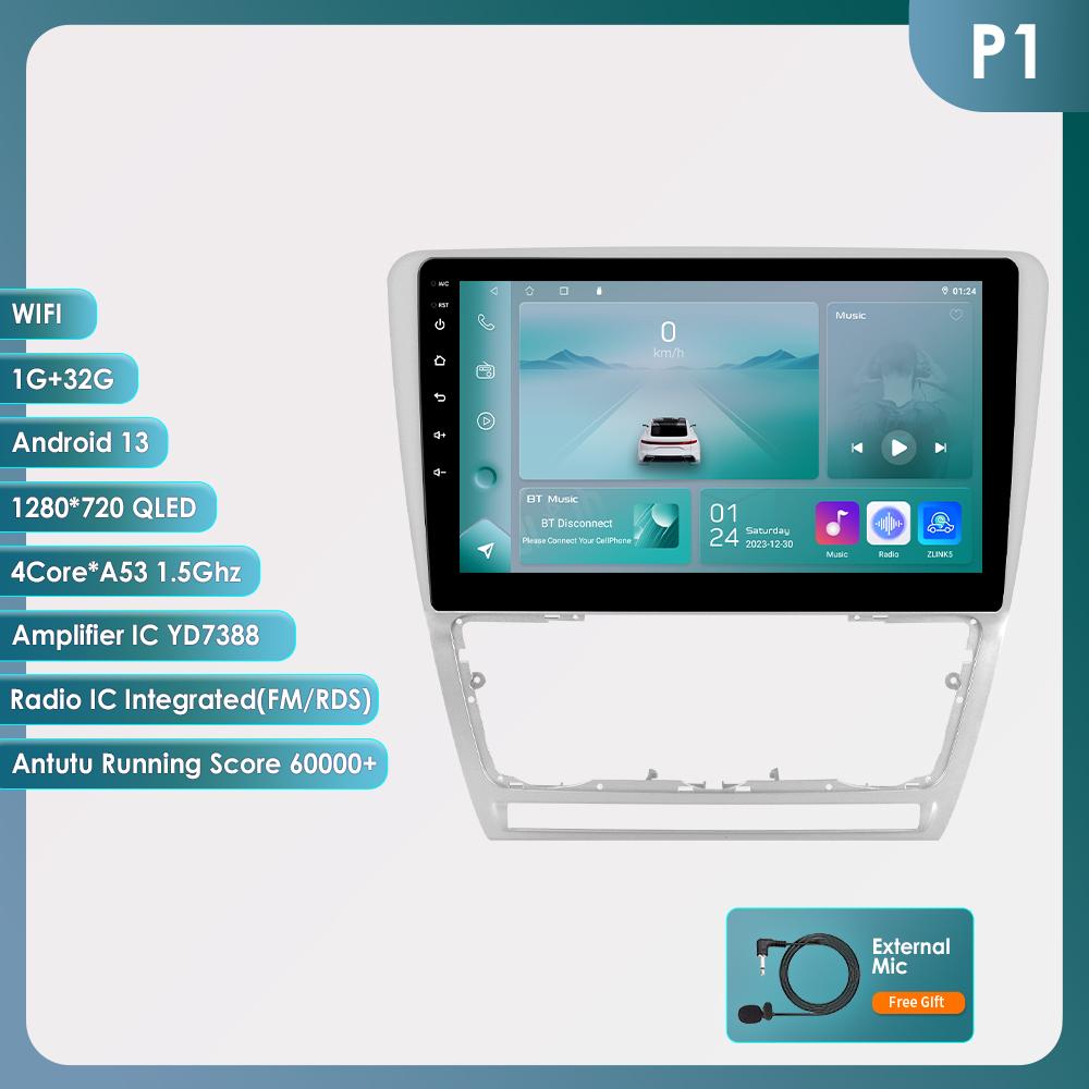 

OSSURET 10.1 Carplay 4G 2Din Android 13 Автомобильное радио для Skoda Octavia 2 2008 - 2013 Мультимедийный видеоплеер GPS DSP Авторадио RDS ПК Интеллектуальный экран P1 B 4Core 1G 32G