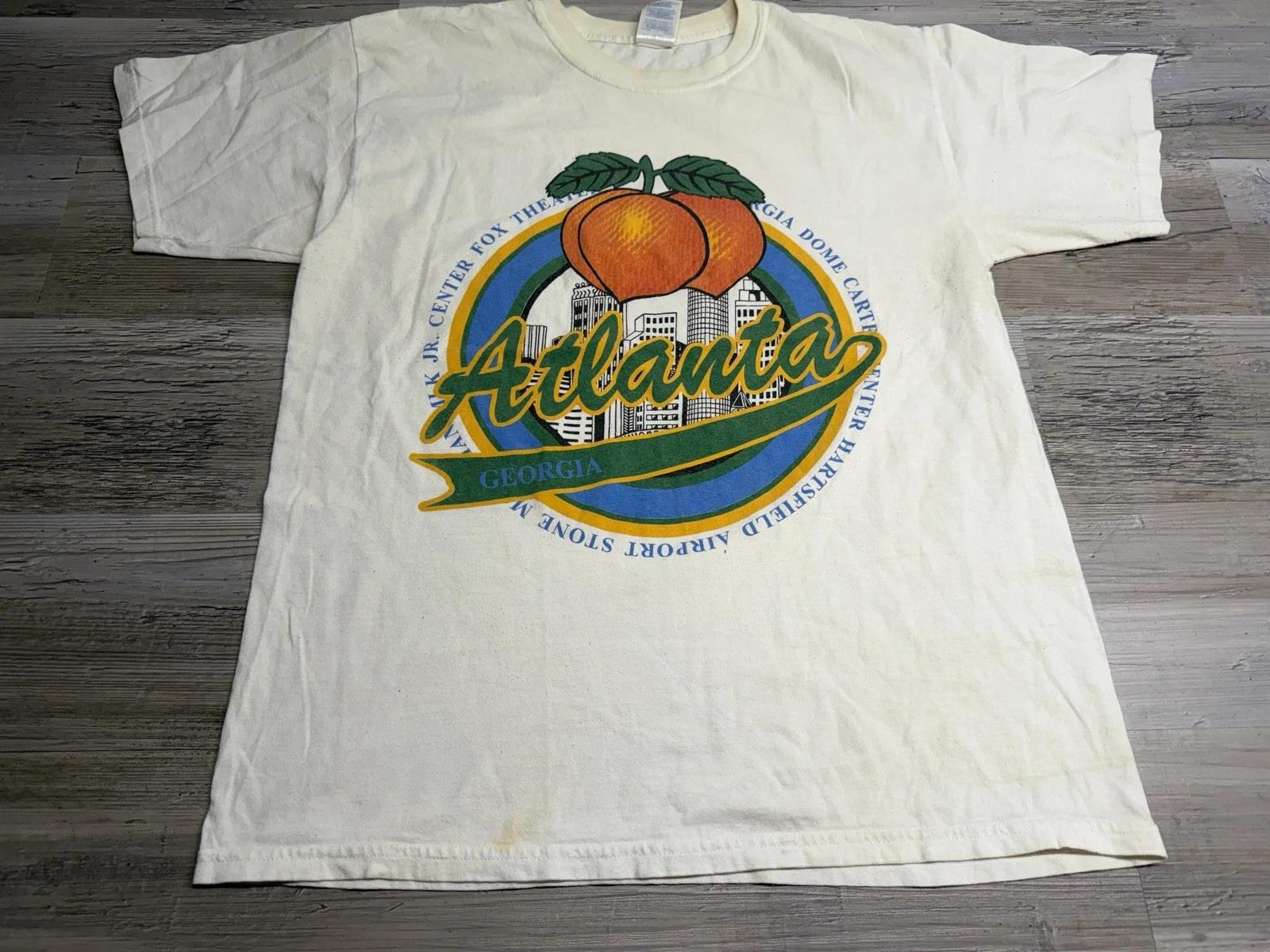 

Vintage Atlanta Skyline T-Shirt Y2K Size Large Georgia Peach Faded Y2K 4XL