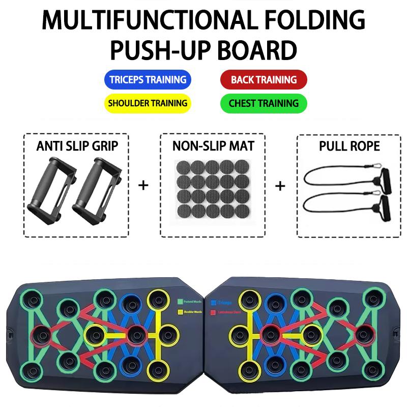 Portable Foldable Push Up Board With Handles Multifunctional Training Equipment For Chest Abdomen Arms Back Workout