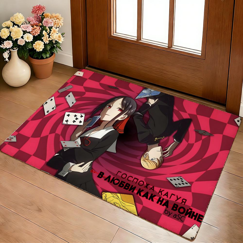 Anime K-Kaguya-S-sama Floor Mat Cozy Flannel Soft Thick Non-Slip Mat For Living Room Bedroom Kitchen Decor Rugs
