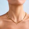 Adjustable Stainless Steel Paper Clip Inspired Heart Necklace For Women Fashion Jewelry Daily Wear Collarbone Chain