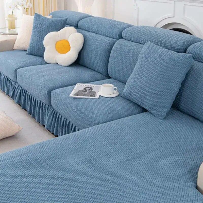 Rugalmas kanapé ülőhuzat szoknyával kombinált kanapé párna huzat All-inclusive csúszásmentes univerzális kanapé matrac