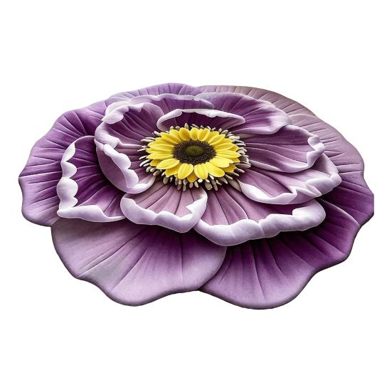 3D Visual Flower Rug Realistic Floral Floor Mat Non-Slip Absorbent Bathroom Rug for Bedroom Living Room Playroom Entrance Decor