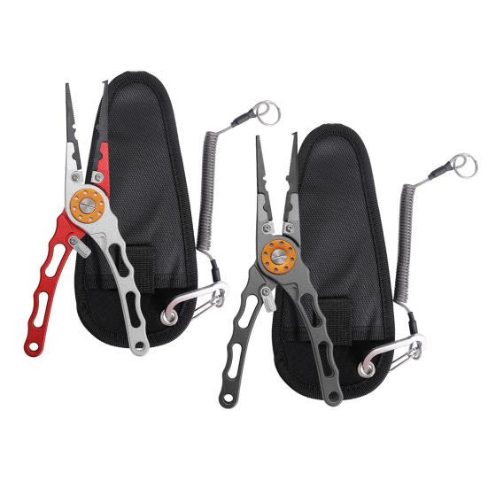 Aluminum Alloy Fishing Pliers Ergonomic Handle Portable Multifunction Ring Opener PE Line Cutter Hooks
