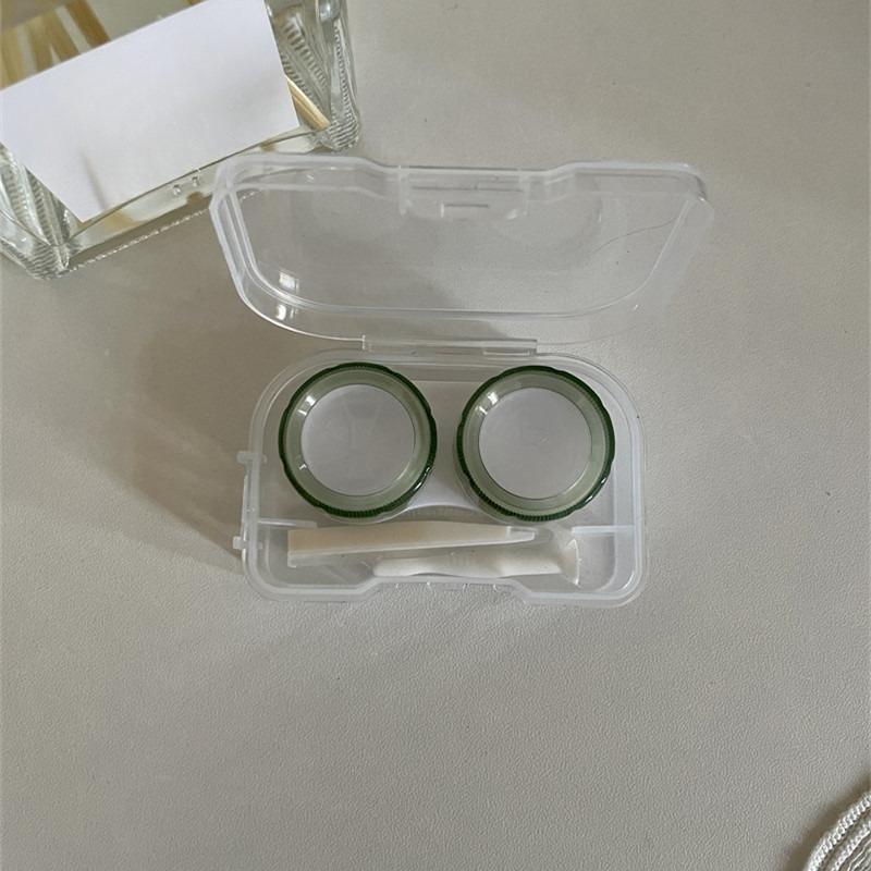 Vintage Contact Lens Case with Tweezer Mini Cute Eyes Care Contact Lenses Container Box Travel Kit Eyewear Accessories Organizer
