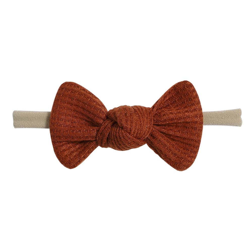Tie Children'S Bow Headband Solid Color Knitted Waffle Baby Baby Headband Hair Accessories 2526