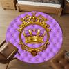 1pc Crown Royal Round Chair Mat Area Rug - Non-Slip, Floor Mat for Office, Bedroom, and Indoor Decor C1125604