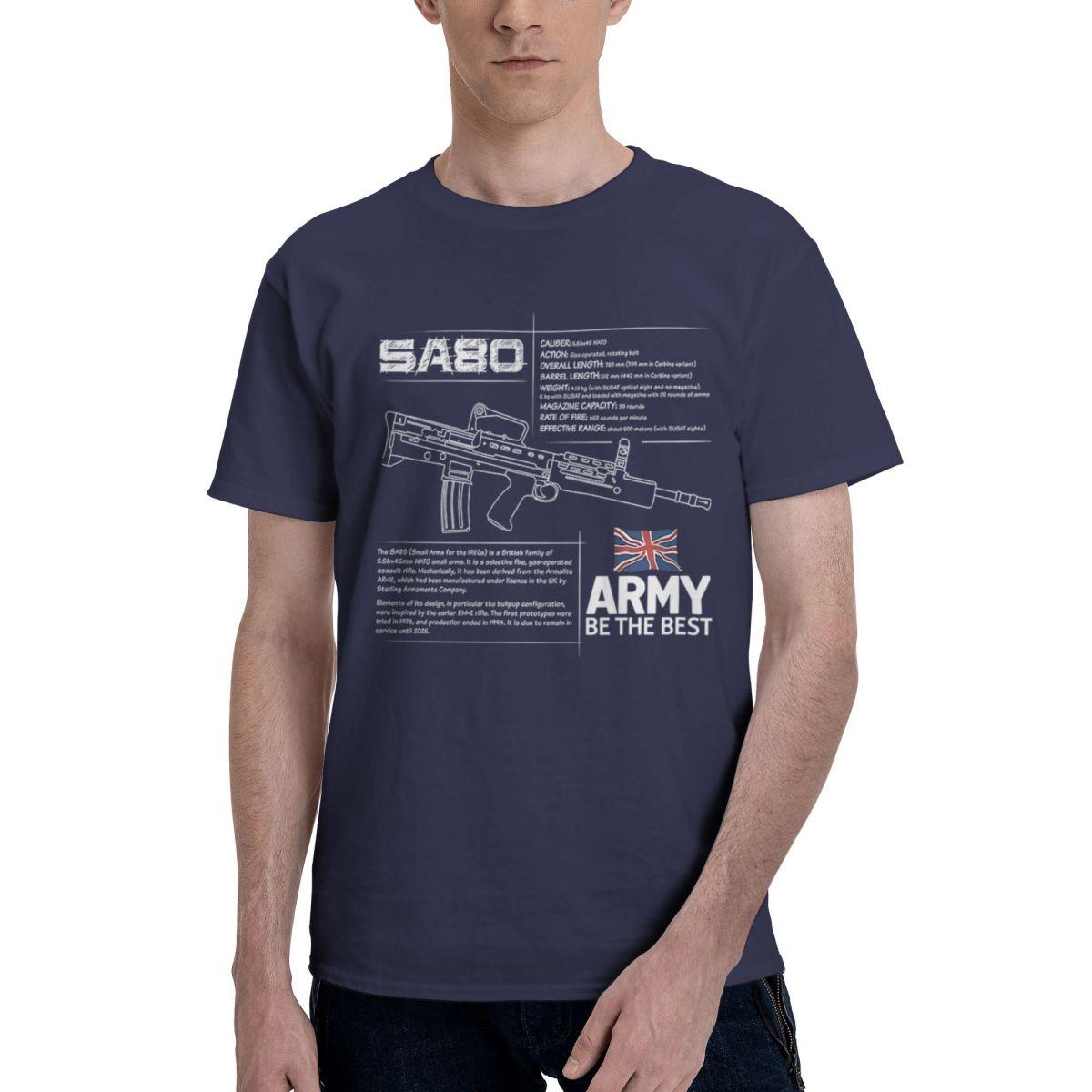 

British Army SA80 Rifle Spec 100 Cotton Casual Breathable Confortable Clothes Short Sleeve TShirt Mens Gifts 4XL