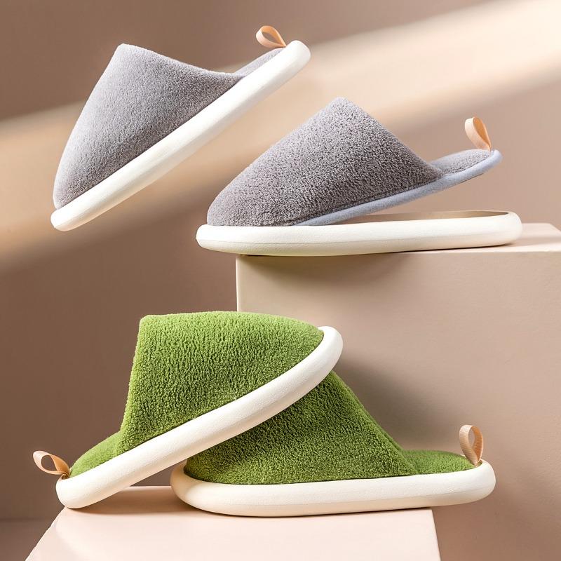 Removable Cotton Slippers Women's New Autumn and Winter Warm Indoor Couple Home a Pair of Floor Hair Slippers Men
