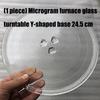 Microwave Glass Turntable Plate Y Shape Base 24.5cm Heat Resistant Replacement Tray Suitable for Optimal Stability