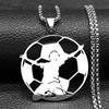 Soccer Football Goalkeeper Necklace For Women Men Stainless Steel Gold Silver Color Sports Spirit Chain Jewelry Gifts Collar