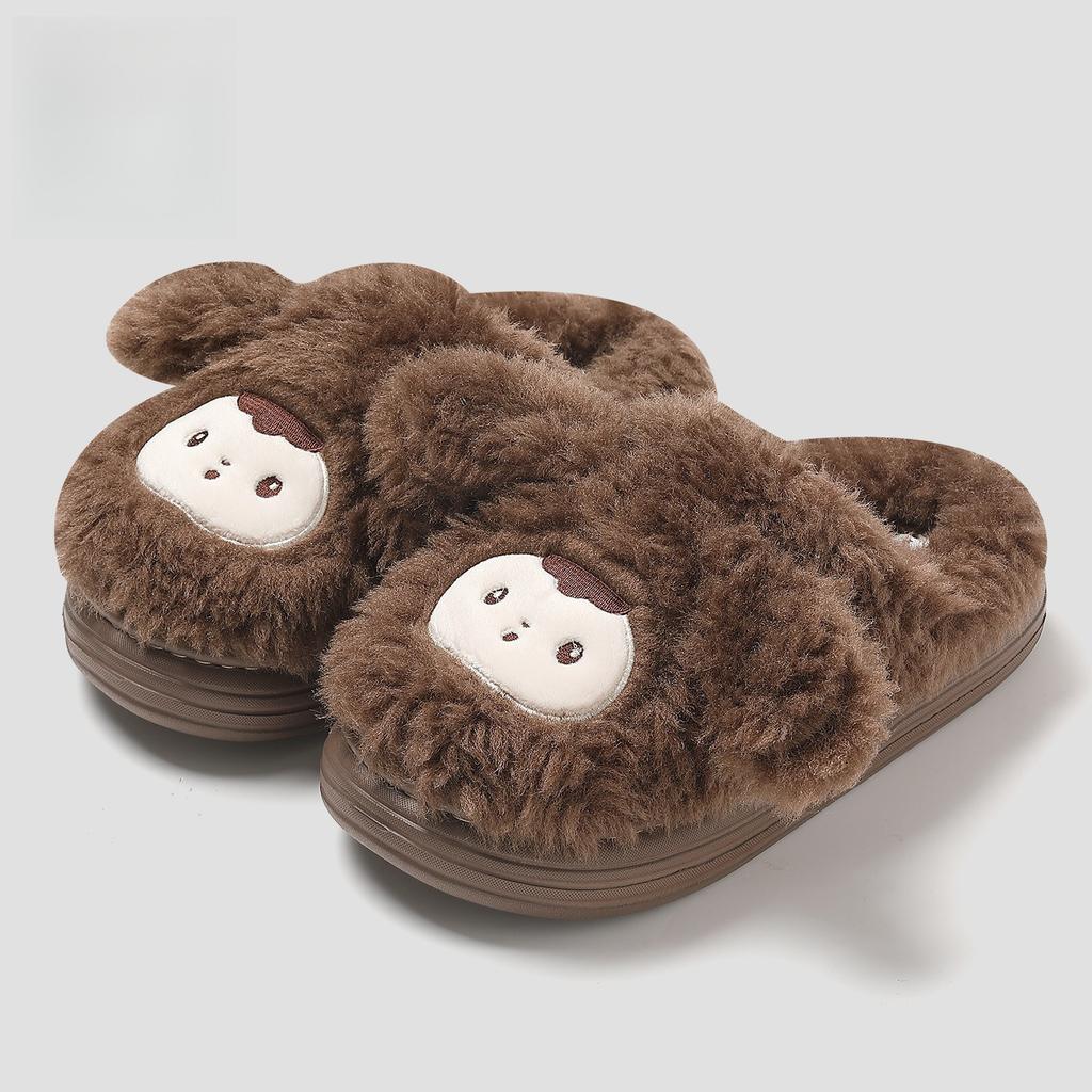 Couple Cotton Slippers 2025 Autumn Winter New Cute Women's Non Slip Indoor Home Shoes Lightweight Comfort Warm Men's Plush Shoes