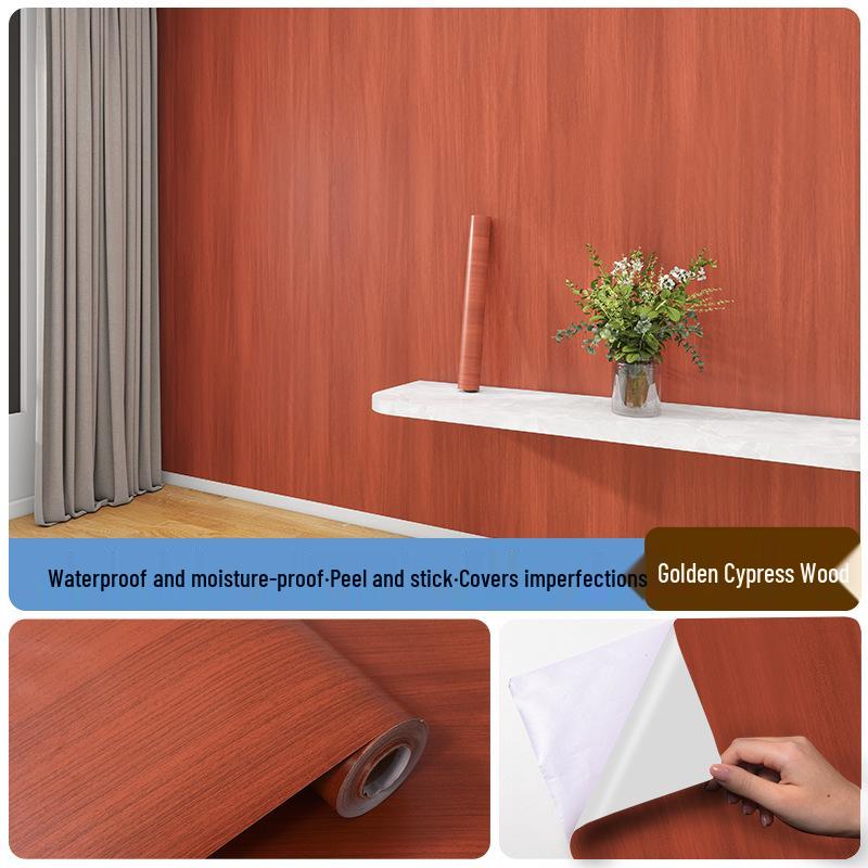 Folha Autoadesiva Espessa com Grão de Madeira: Adesivo de Madeira Falsa para Armários, Roupeiros, Portas, Mesas e Móveis