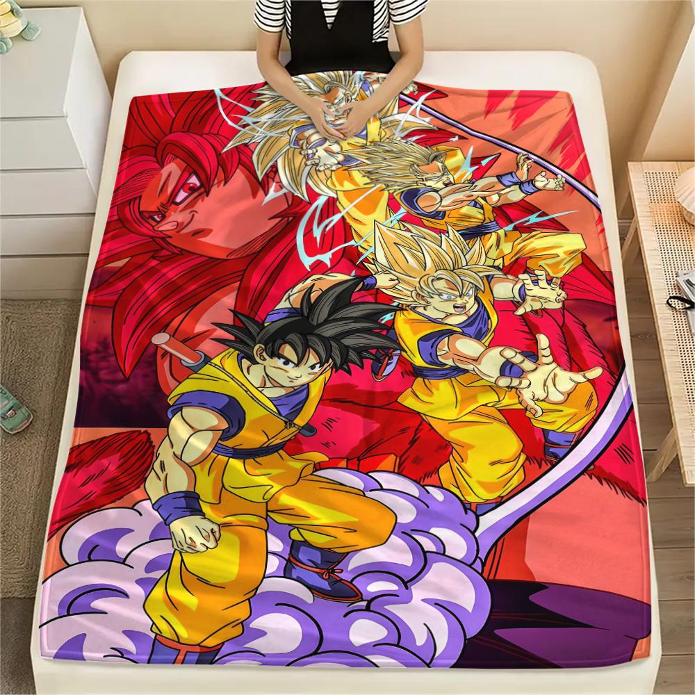 Dragon Ball character Print Flannel Blanket High quality Comfortable for All Seasons Home Decor Warmth and Comfort Perfect for Christmas Gifts