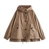 Kaslead New Arrival Women's Fashion Style Decorated Row Button Short Parka Outwear 2969248 737