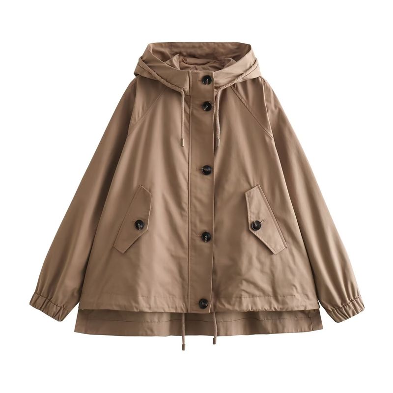 Kaslead New Arrival Women's Fashion Style Decorated Row Button Short Parka Outwear 2969248 737