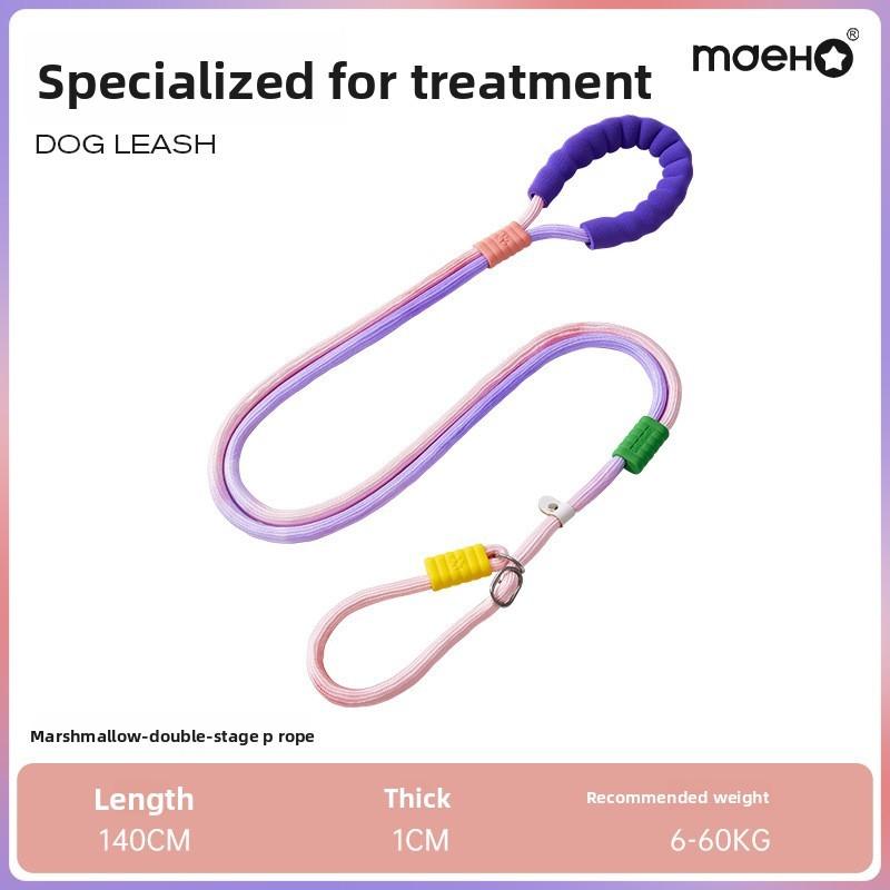 Pet Dog Traction Rope With Leather And Nylon Material For Small Medium Dogs Indoor And Outdoor Use