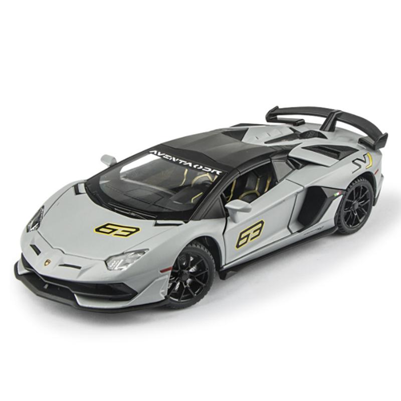 1/24 Lamborghini Aventador SVJ 63 Slitina Závodní Auto Model Odlitky Kovová Hračka Vozidla Model Auta Zvuková a Světelná Simulace Dětská Hračka Dárek