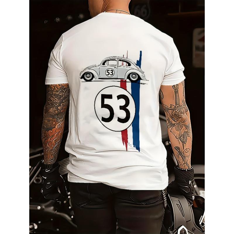 European Sizes Men'S 3D Digital Print Short-Sleeve T-Shirt, Breathable Round-Neck Top for All Seasons, Stylish And Versatile, Comfortable Fit