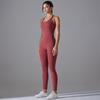 Euro-American Ruched Hip-Lift Yoga Jumpsuit: Quick-Drying and Beautiful Back Bodycon for Fitness and Running