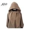 Women Winter Hat Knit Hooded Scarf Hat, Pullover Balaclava Hood, Soft Warm Ear Protection Skull Cap for Cold Weather Hood