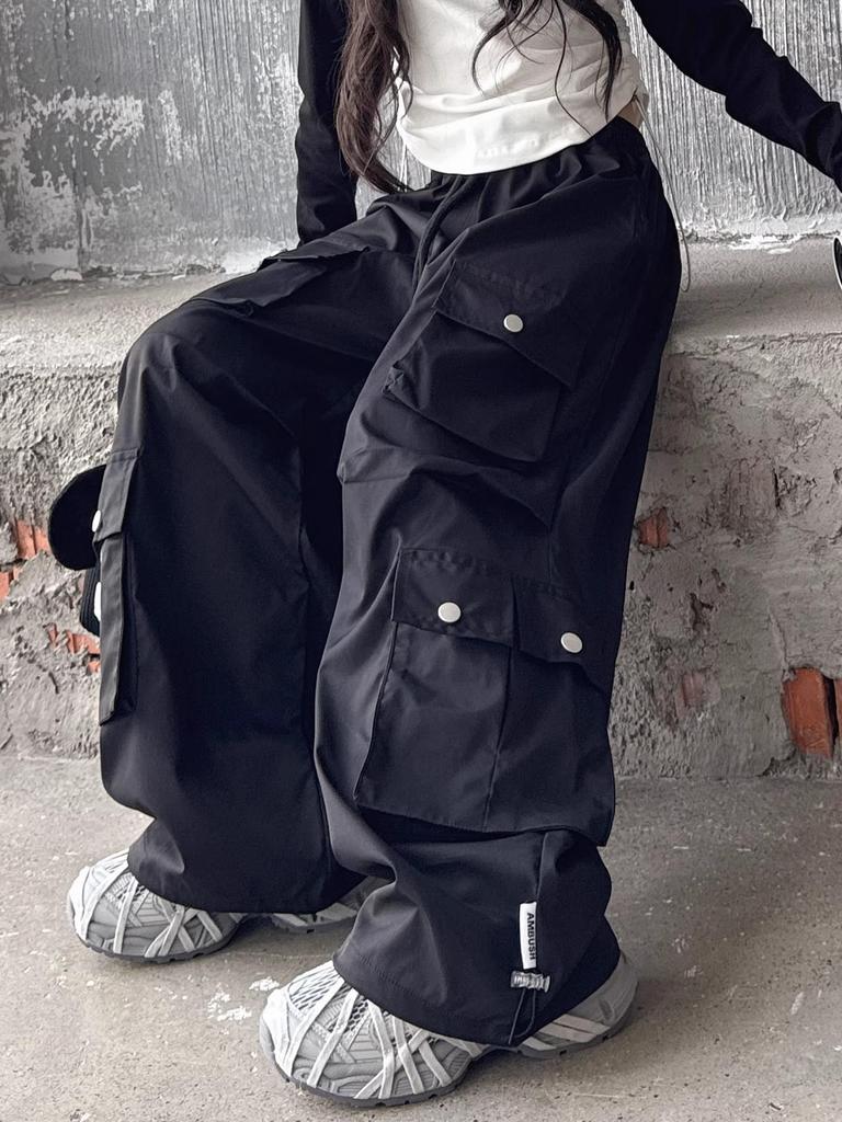 2025 Neue Mädchen Cargo-Hose mit weitem Bein: Stilvolle Herbst-Streetwear für große Kinder