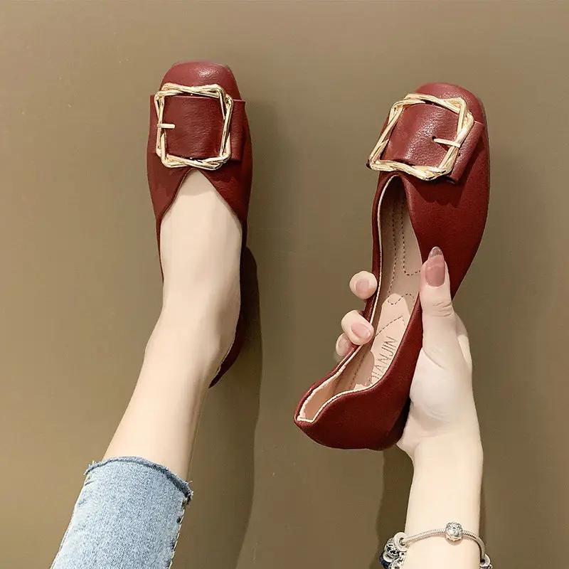 Fashion Moccasins Ladies Footwear Low Heel Elegant Slip-on Women's Flat Shoes Dress Korean Style Spring Sale Shoe Promotion Chic Price