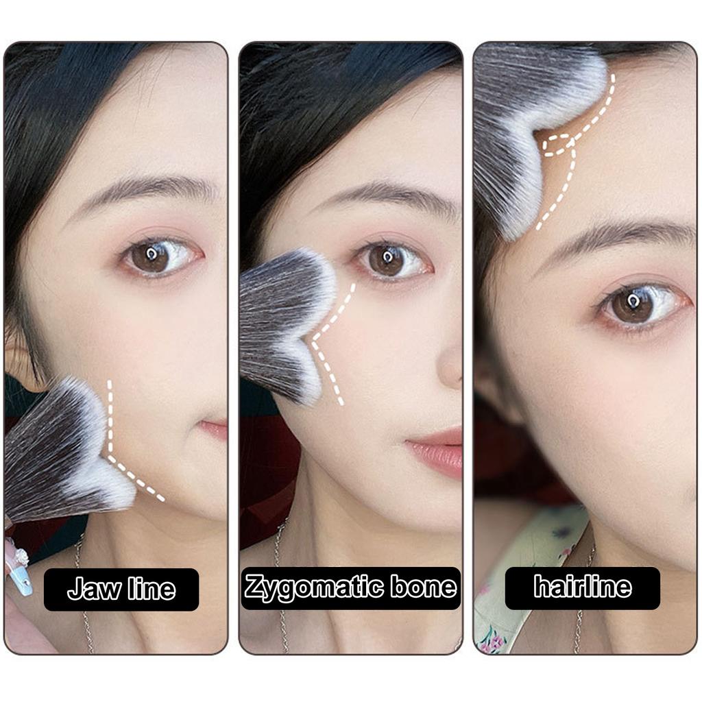 Single Makeup Brush Heart Shaped Perfect Fitting Soft Hair Face Shadowing Brush L Size