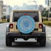 1pc Blue-Striped Anemone Spiral Theme Car Tire Cover, Easy To Install, Tight Fit, Dust-Proof Tire Protector, Very Suitable for Off-Road, Camping, Trav