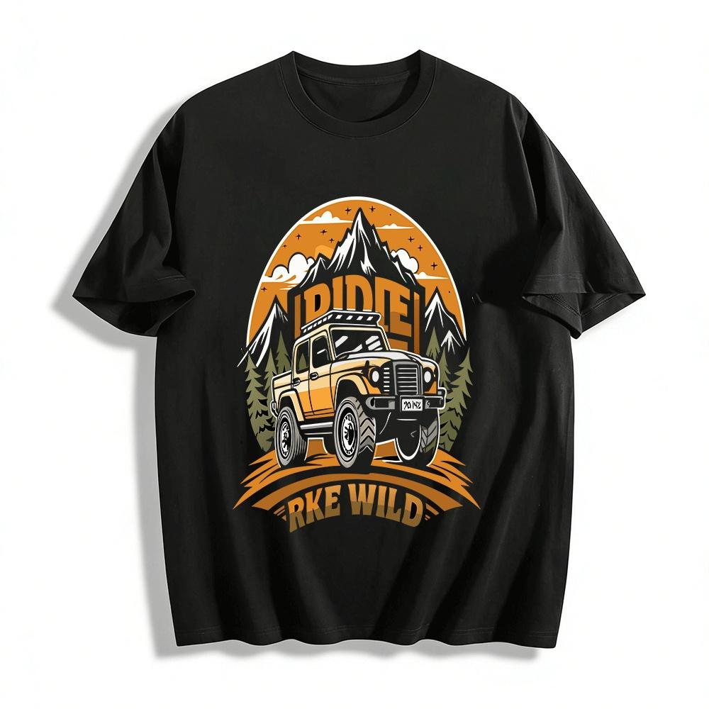 Off-Road Mountain Pickup Printed Casual Outdoor Top Pure cotton T-shirt XXS