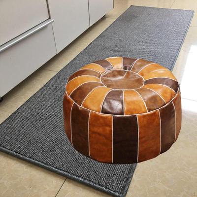 Premium Handmade Bohemian PU Leather Pouf Cover Foot Stool Unfilled Storage Ottoman Floor Cushion
