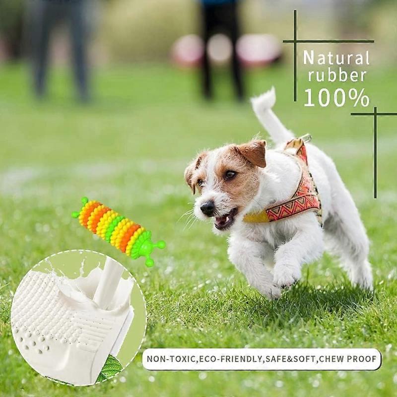 Dog Toy for Aggressive Chewers, Tooth Cleaning Dog Chew Toy for Small To Medium Dogs, Rubber Outdoor Interactive Dental Care Puppy, Green