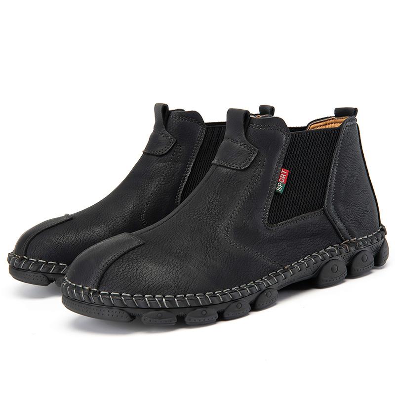 Mens Handmade Genuine Leather Boots Large Size Comfortable Ankle Boots for Men Casual Shoes Outdoor Boots Chelsea Boots
