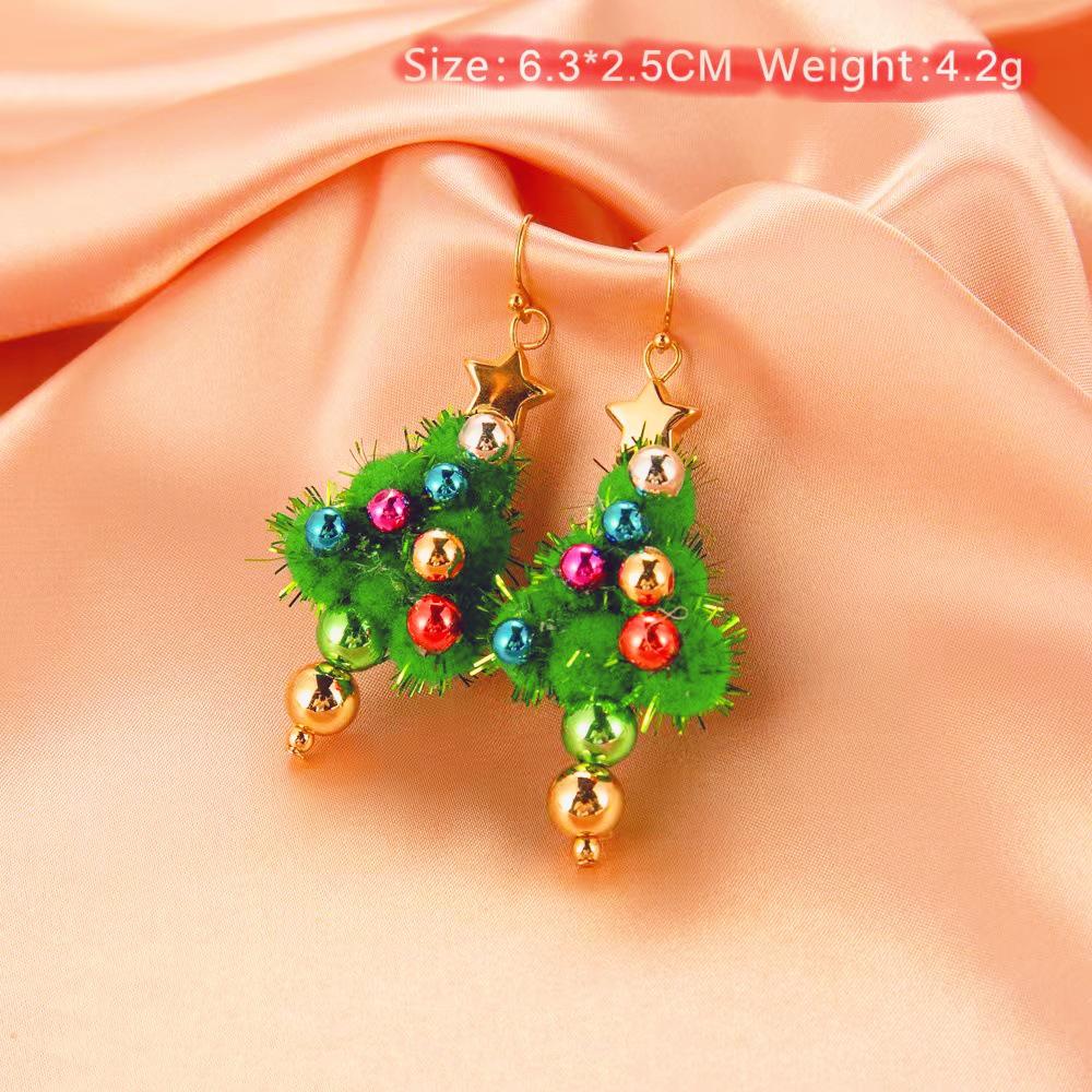 Cross-Border Christmas Light Bulb Geometric Earrings