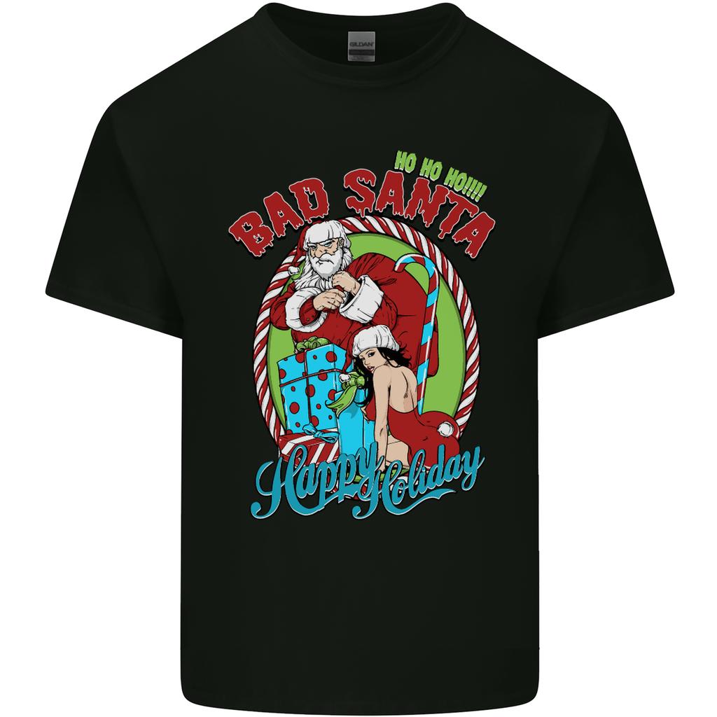 Christmas Bad Santa Funny Xmas Unisexs Light Cotton TShirt