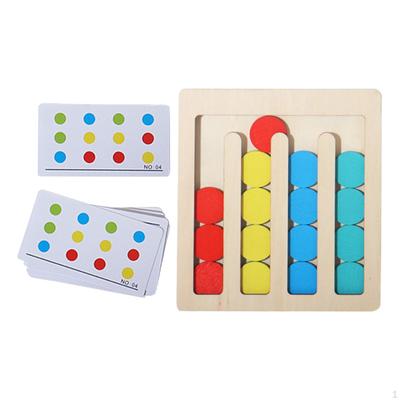 Montessori Wooden Toys Fine Motor Skills Color Shape Sorting Matching Slide Puzzle for Boys