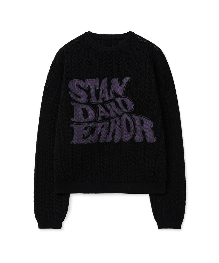 STANDARDERROR 87-Stan190 Country Oversized Color Block Lettering Knit Black