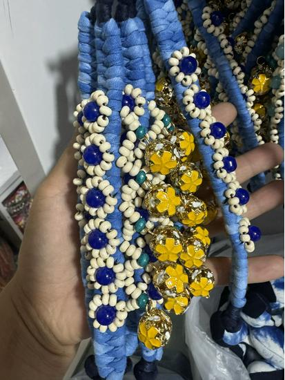 Yunnan Dali Handgefertigtes Ethnisches Batikstoff-Armband - Blau & Weiß Reiseschmuck